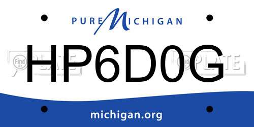 HP6D0G Michigan License Plate