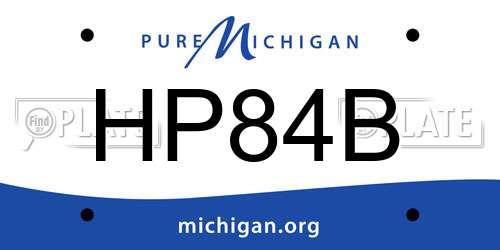 HP84B Michigan License Plate