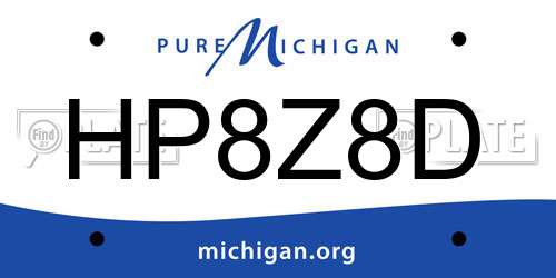 HP8Z8D Michigan License Plate