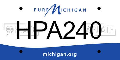 HPA240 Michigan License Plate