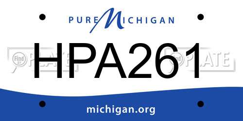 HPA261 Michigan License Plate