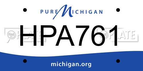 HPA761 Michigan License Plate