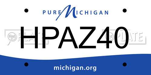 HPAZ40 Michigan License Plate