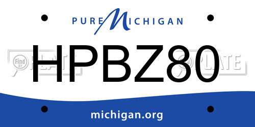 HPBZ80 Michigan License Plate