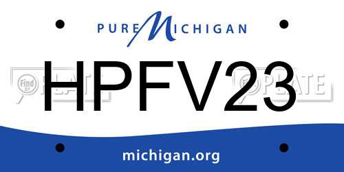 HPFV23 Michigan License Plate