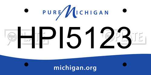 HPI5123 Michigan License Plate