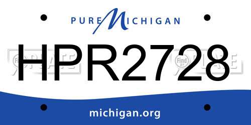 HPR2728 Michigan License Plate