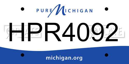 HPR4092 Michigan License Plate