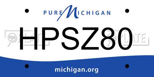 HPSZ80 Michigan License Plate