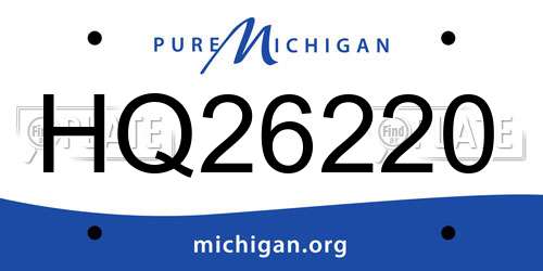 HQ26220 Michigan License Plate