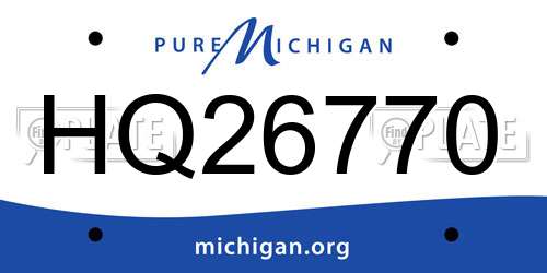 HQ26770 Michigan License Plate