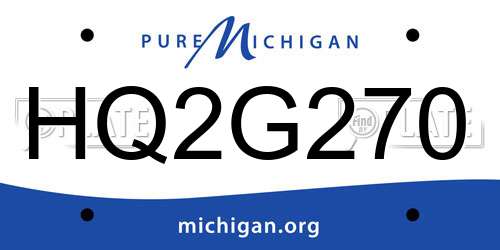 HQ2G270 Michigan License Plate
