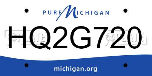 HQ2G720 Michigan License Plate