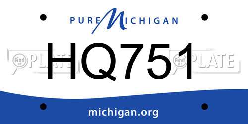 HQ751 Michigan License Plate