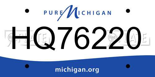 HQ76220 Michigan License Plate