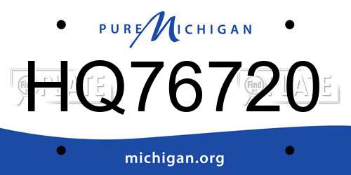 HQ76720 Michigan License Plate