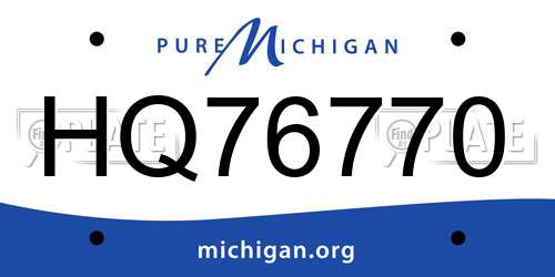 HQ76770 Michigan License Plate