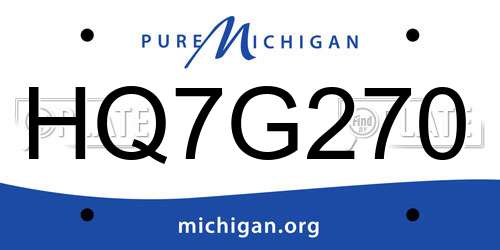 HQ7G270 Michigan License Plate