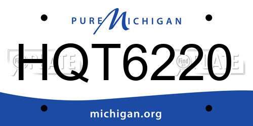 HQT6220 Michigan License Plate