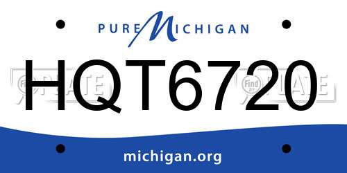 HQT6720 Michigan License Plate
