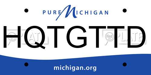 HQTGTTD Michigan License Plate