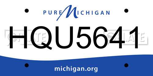 HQU5641 Michigan License Plate