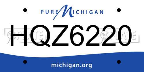 HQZ6220 Michigan License Plate