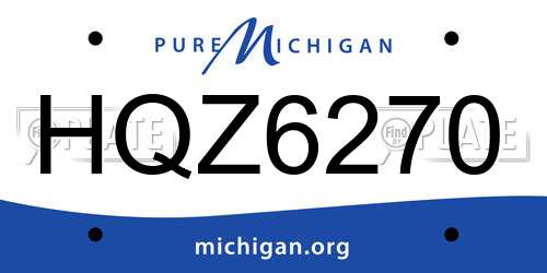 HQZ6270 Michigan License Plate