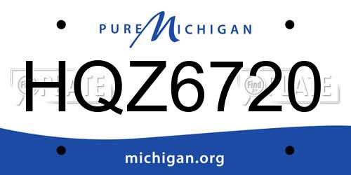 HQZ6720 Michigan License Plate