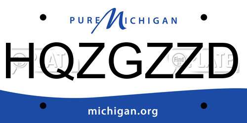 HQZGZZD Michigan License Plate