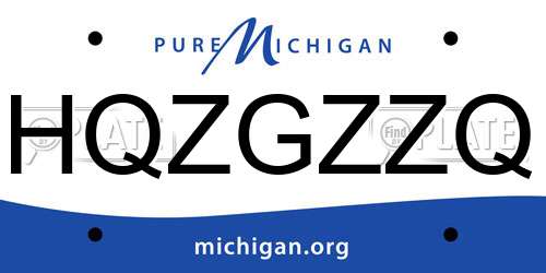 HQZGZZQ Michigan License Plate