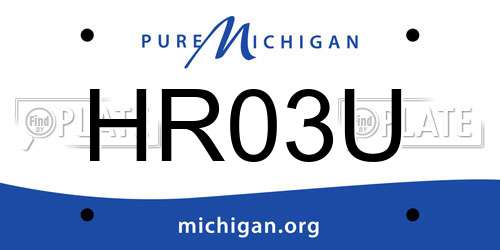HR03U Michigan License Plate