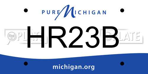HR23B Michigan License Plate