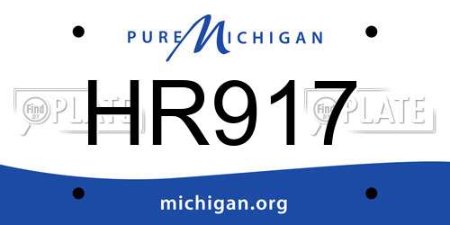 HR917 Michigan License Plate