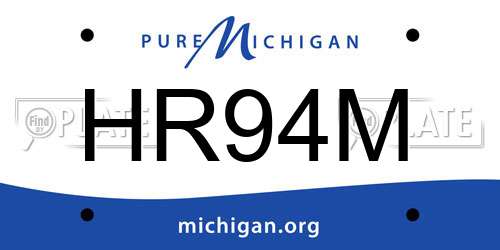 HR94M Michigan License Plate