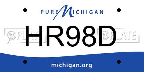 HR98D Michigan License Plate