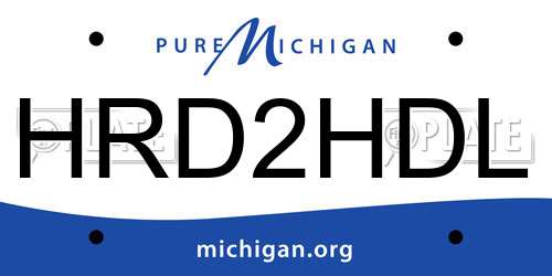 HRD2HDL Michigan License Plate