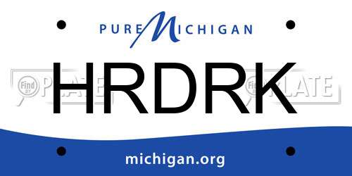 HRDRK Michigan License Plate