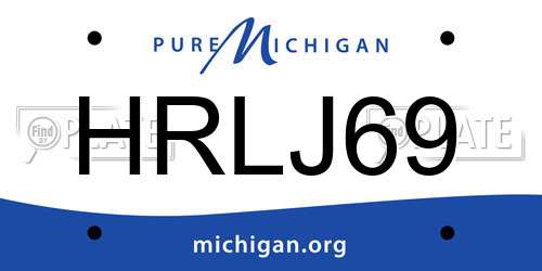 HRLJ69 Michigan License Plate