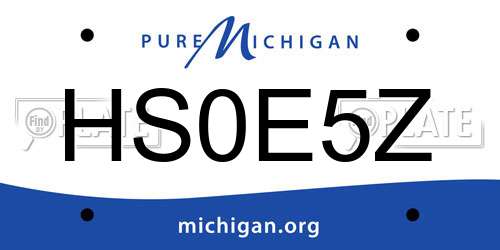 HS0E5Z Michigan License Plate