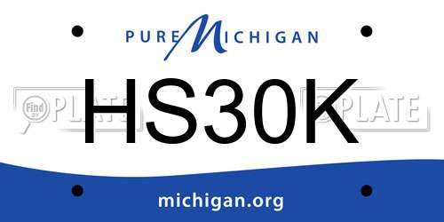 HS30K Michigan License Plate
