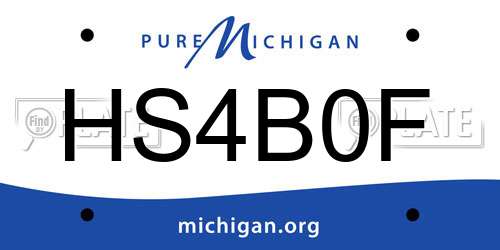HS4B0F Michigan License Plate