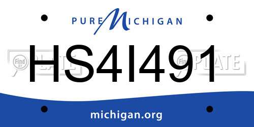 HS4I491 Michigan License Plate