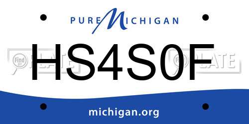 HS4S0F Michigan License Plate