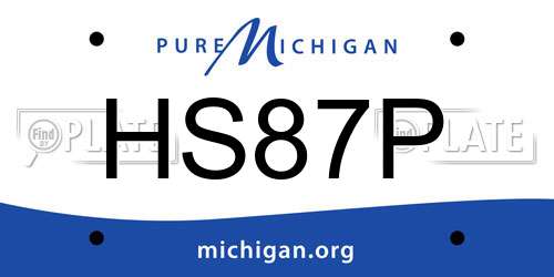 HS87P Michigan License Plate