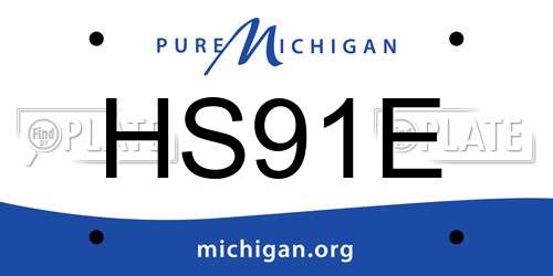 HS91E Michigan License Plate