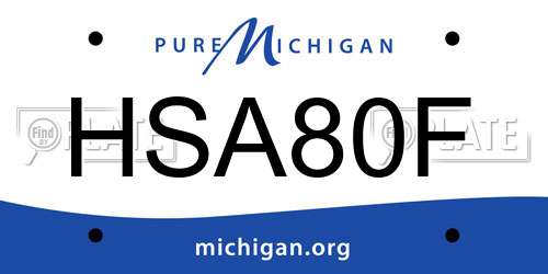 HSA80F Michigan License Plate