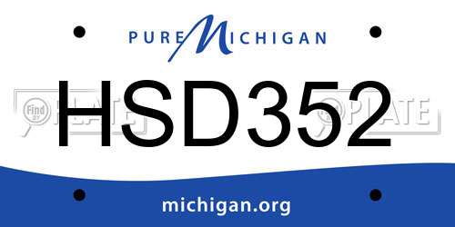 HSD352 Michigan License Plate