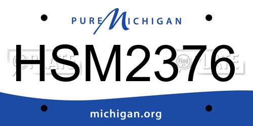 HSM2376 Michigan License Plate