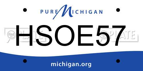 HSOE57 Michigan License Plate